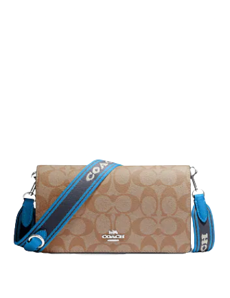 Coach Anna Foldover Clutch Crossbody In Signature Canvas