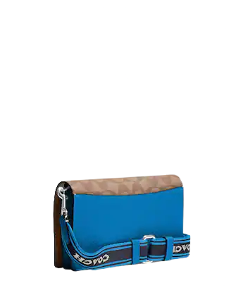 Coach Anna Foldover Clutch Crossbody In Signature Canvas