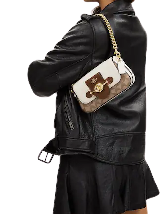 Coach Brie Shoulder Bag In Colorblock Signature Canvas