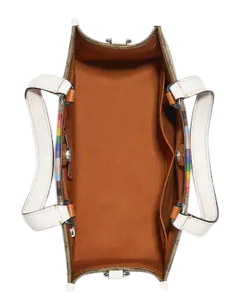 Coach Dempsey Carryall In Signature Jacquard With Rainbow Stripe And Coach Patch