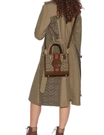 Coach Dempsey Tote 22 In Signature Jacquard With Stripe And Coach Patch