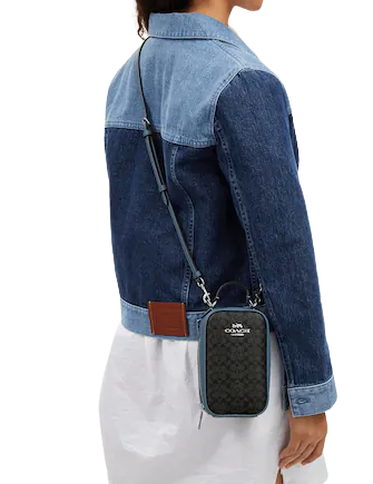 Coach Eva Phone Crossbody In Colorblock Signature Canvas