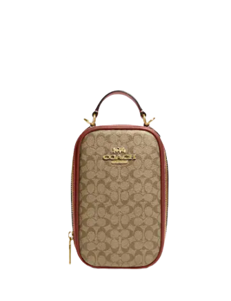 Coach Eva Phone Crossbody In Colorblock Signature Canvas