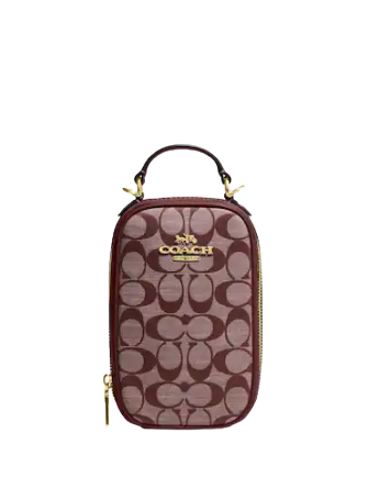 Coach Eva Phone Crossbody In Signature Chambray