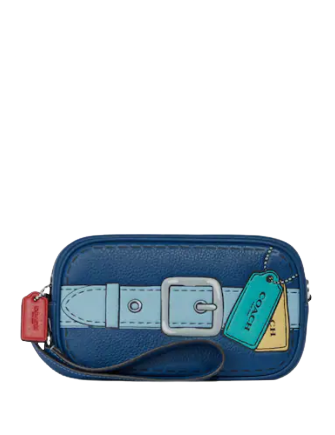 Coach Jamie Wristlet With Trompe L'oeil Print