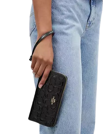 Coach Long Zip Around Wallet In Signature Leather