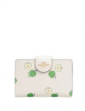 Coach Medium Corner Zip Wallet With Apple Print