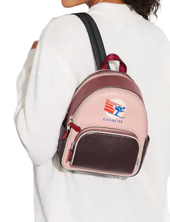 Coach Mini Court Backpack In Colorblock With Ski Speed Graphic
