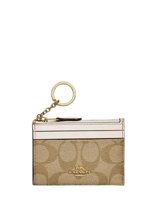 Coach Mini Skinny Id Case In Signature Canvas