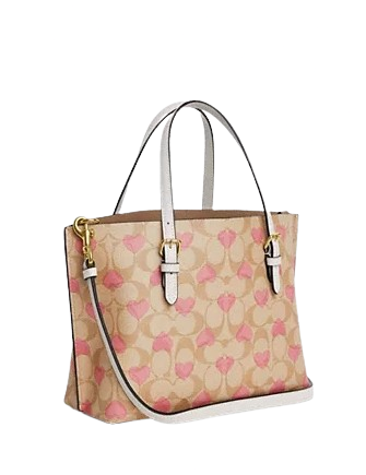 Coach Mollie Tote 25 In Signature Canvas With Heart Print