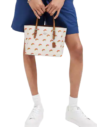 Coach Mollie Tote 25 With Rainbow Print