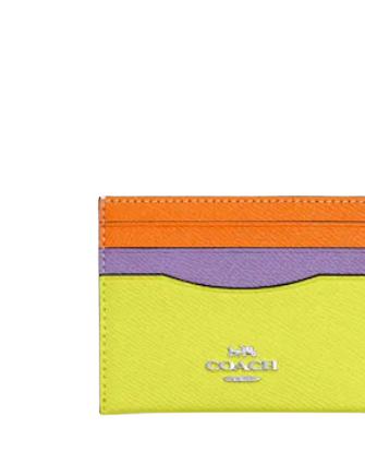 Coach Slim Id Card Case In Colorblock