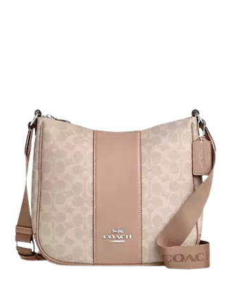 Coach Ellie File Bag In Signature Canvas With Stripe