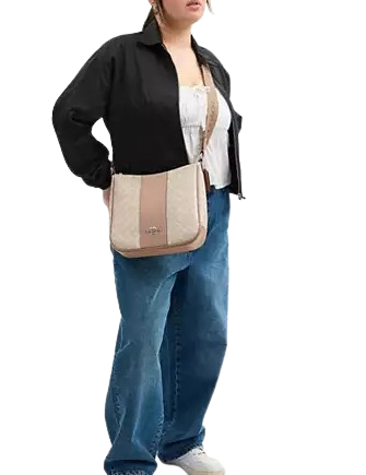 Coach Ellie File Bag In Signature Canvas With Stripe