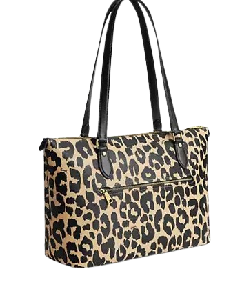 Coach Gallery Tote Bag With Leopard Print
