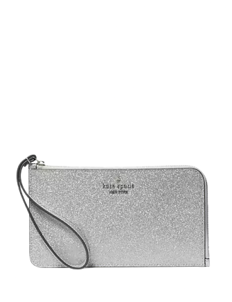 Kate Spade New York Lucy Glitter Medium L-Zip Wristlet