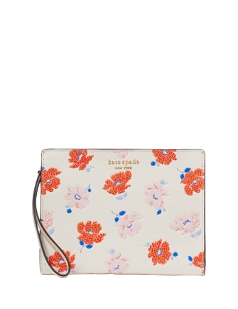 Kate Spade New York Morgan Dotty Floral Embossed Gusseted Wristlet