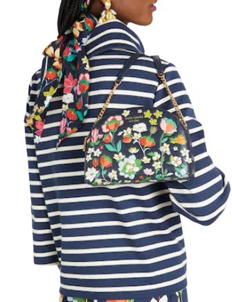 Kate Spade New York Morgan Flower Bed Embossed Double-zip Dome Crossbody
