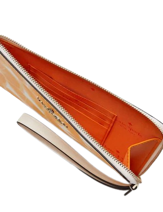 Kate Spade New York Staci Orange Toss Medium L-Zip Wristlet