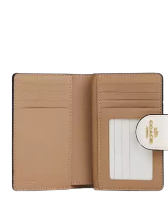 Coach Medium Corner Zip Wallet With Signature Rivets