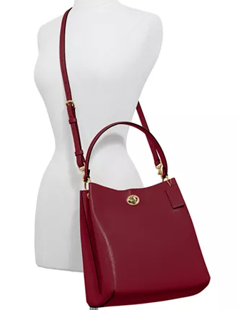 Coach Polished Pebble Leather Charlie Bucket Crossbody