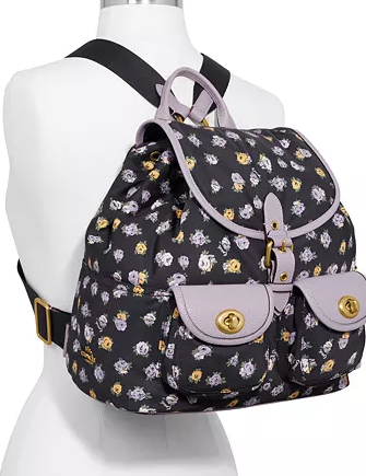 Coach Vintage Rose Print Nylon Cargo Backpack