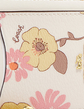 Coach Zip Card Case With Floral Cluster Print