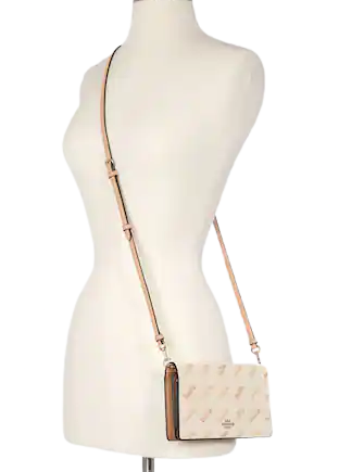 Coach Anna Foldover Crossbody Clutch With Horse And Carriage Dot Print