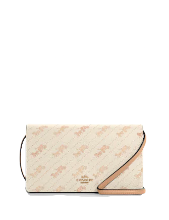 Coach Anna Foldover Crossbody Clutch With Horse And Carriage Dot Print