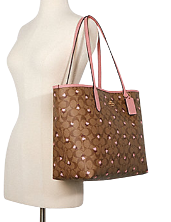 Coach City Tote in Signature Canvas With Heart Floral Print