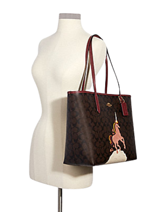 Coach City Tote in Signature Canvas With Unicorn