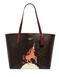 Coach City Tote in Signature Canvas With Unicorn