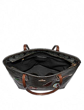 Coach City Zip Tote in Signature Canvas With Wizard of Oz Patches