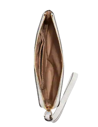 Coach Corner Zip Wristlet With Swan Print