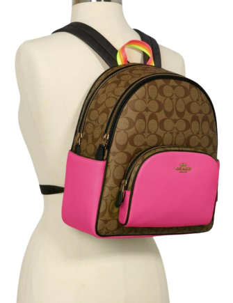 Coach Court Backpack In Colorblock Signature Canvas