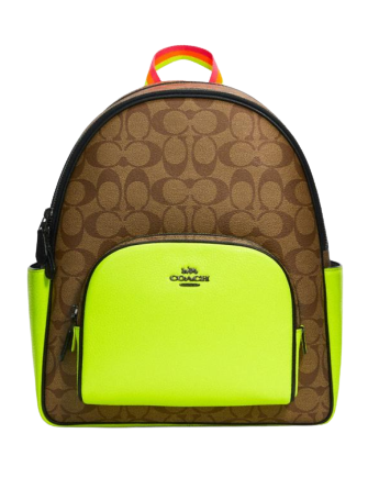 Coach Court Backpack In Colorblock Signature Canvas