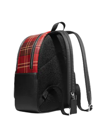 Coach Court Backpack With Tartan Plaid Print