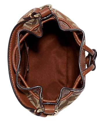 Coach Dempsey Drawstring Bucket 15 In Signature Jacquard With Stripe And Coach Patch