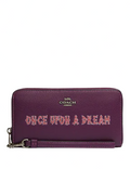 Coach Disney X Coach Long Zip Around Wallet With Signature Canvas Interior And Once Upon A Dream Motif