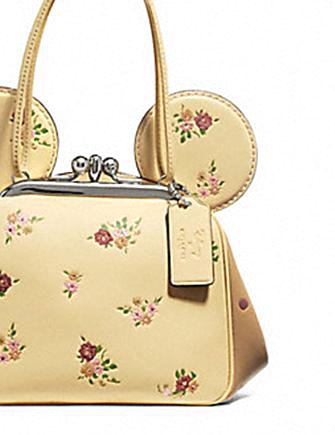 Coach Disney X Minnie Mouse Ears Floral Kisslock Crossbody Bag