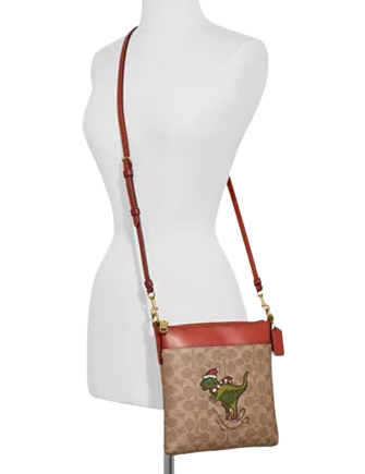 Coach Holiday Rexy Signature Print Crossbody