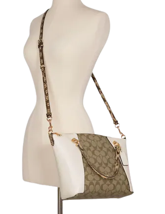 Coach Kacey Satchel In Colorblock Signature Canvas
