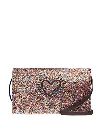 Coach Keith Haring Hayden Foldover Crossbody Glitter Crossbody Clutch