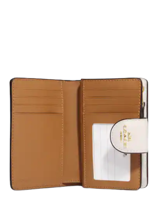 Coach Medium Corner Zip Wallet In Signature Canvas With Heart Cherry Print