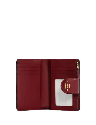 Coach Medium Corner Zip Wallet In Signature Canvas With Ornament Print