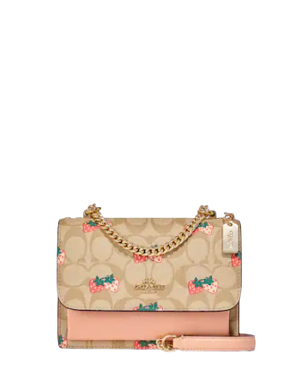 Coach Mini Klare Crossbody In Signature Canvas With Strawberry Print