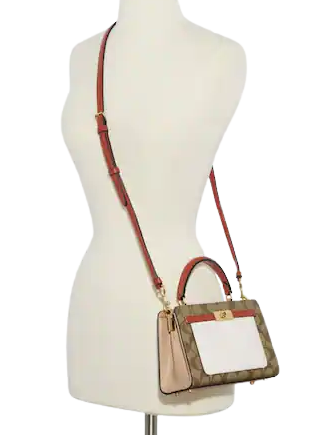 Coach Mini Lane Top Handle In Colorblock Signature Canvas