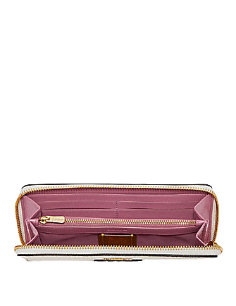 Coach Minnie Mouse Slim Accordion Zip Wallet With Patch