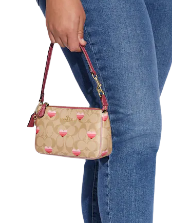 Coach Nolita 19 In Signature Canvas With Stripe Heart Print