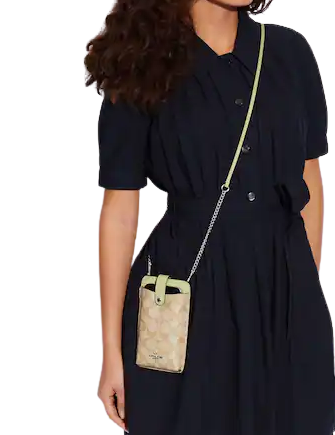 Coach North South Phone Crossbody In Signature Canvas